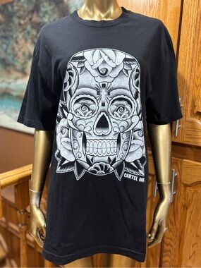 Black Sugar Skull Graphic Tee by Cartel Ink - Men